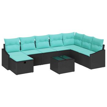 Gartensofa-set 9 pcs Poly-Rattan