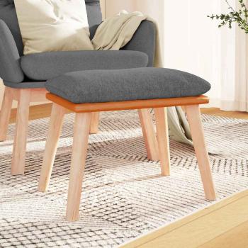 ARDEBO.de - Fußhocker Hellgrau 45x29,5x35 cm Stoff und Kunstleder