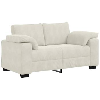 Zweisitzer-Sofa Creme 160x77x82 cm Samt