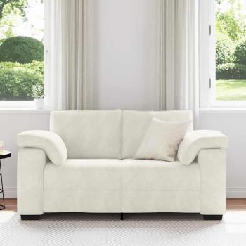 Zweisitzer-Sofa Creme 160x77x82 cm Samt
