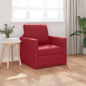 ARDEBO.de - Schlafsofa 60cm Weinrot Kunstleder