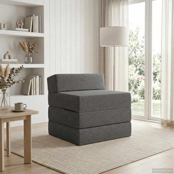 ARDEBO.de - Klappsofa Bett Hellgrau 70 x 60 x 63 cm Stoff