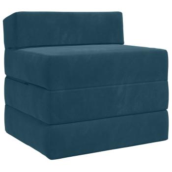 Klappsofa Bett Blau 200 x 70 x 15 cm Samt