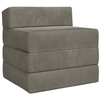 Klappsofa Bett Hellgrau 70 x 60 x 63 cm Samt