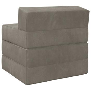 Klappsofa Bett Hellgrau 70 x 60 x 63 cm Samt