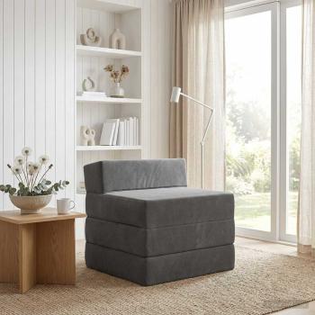 ARDEBO.de - Klappsofa Bett Dunkelgrau 200 x 70 x 15 cm Samt