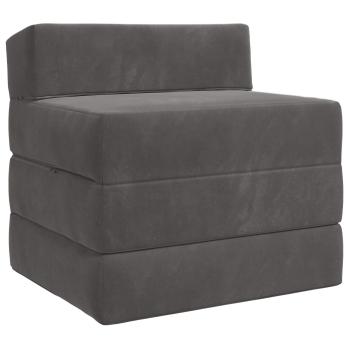 Klappsofa Bett Dunkelgrau 200 x 70 x 15 cm Samt