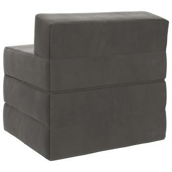 Klappsofa Bett Dunkelgrau 200 x 70 x 15 cm Samt