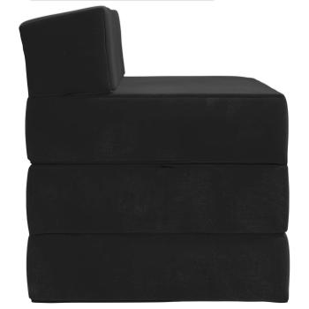 Klappsofa Bett Schwarz 200 x 70 x 15 cm Samt