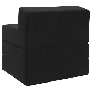 Klappsofa Bett Schwarz 200 x 70 x 15 cm Samt
