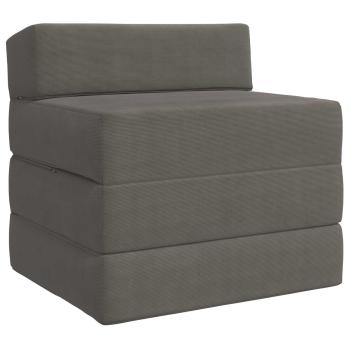 Klappsofa Bett Hellgrau 200 x 70 x 15 cm Cordstoff