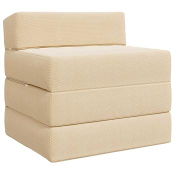 Klappsofa Bett 2-Sitzer Creme 70 x 60 x 63 cm Cordstoff