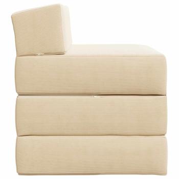 Klappsofa Bett 2-Sitzer Creme 70 x 60 x 63 cm Cordstoff