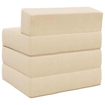 Klappsofa Bett 2-Sitzer Creme 70 x 60 x 63 cm Cordstoff