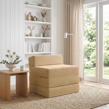 ARDEBO.de - Klappsofa Bett Hellgrün-Grau 200 x 70 x 15 cm Cordstoff