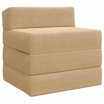 Klappsofa Bett Hellgrün-Grau 200 x 70 x 15 cm Cordstoff