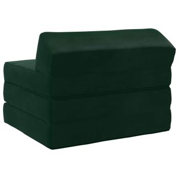 Klappsofa Bett Dunkelgrün 200 x 70 x 10 cm Samt