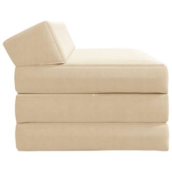 Klappsofa Bett 2-Sitzer Creme 120 x 60 x 49 cm Stoff