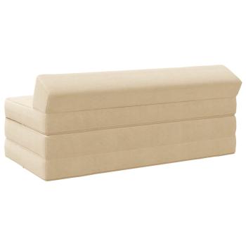 Klappsofa Bett 2-Sitzer Creme 120 x 60 x 49 cm Stoff