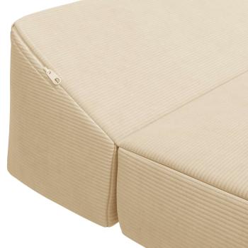 Klappsofa Bett 2-Sitzer Creme 120 x 60 x 49 cm Stoff