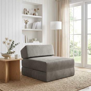 ARDEBO.de - Klappsofa Bett Hellgrau 60 x 70 x 41 cm Stoff