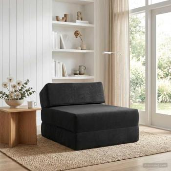 ARDEBO.de - Klappsofa Bett Schwarz 60 x 70 x 41 cm Stoff