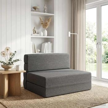 ARDEBO.de - Klappsofa Bett Hellgrau 70 x 72 x 60 cm Stoff