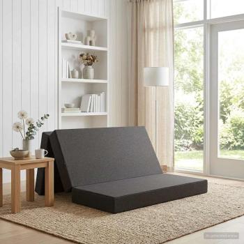 ARDEBO.de - Klappsofa Bett 160 x 67 x 45 cm Dunkelgrau