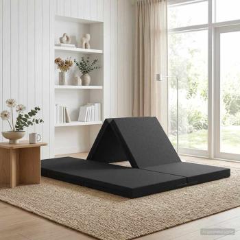 ARDEBO.de - Klappsofa Bett 140 x 67 x 15 cm Schwarz
