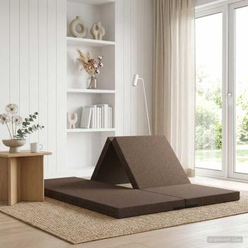 ARDEBO.de - Klappsofa Bett 140 x 67 x 15 cm Taupe
