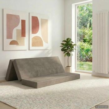 ARDEBO.de - Klappsofa Bett 160 x 67 x 45 cm Hellgrau