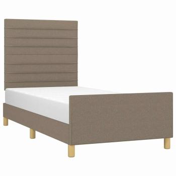 Bettgestell ohne Matratze Taupe 100x200 cm Stoff