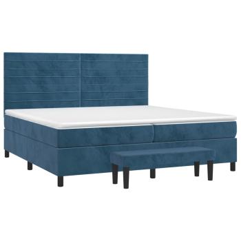 Boxspringbett mit Matratze Dunkelblau 200x200 cm Samt