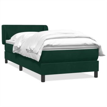 ARDEBO.de - Boxspringbett mit Matratze Dunkelgrün 80x220 cm Samt
