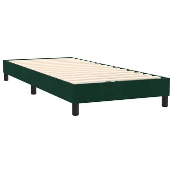 Boxspringbett mit Matratze Dunkelgrün 80x220 cm Samt