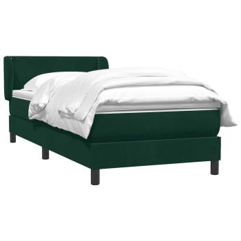 Boxspringbett mit Matratze Dunkelgrün 80x220 cm Samt
