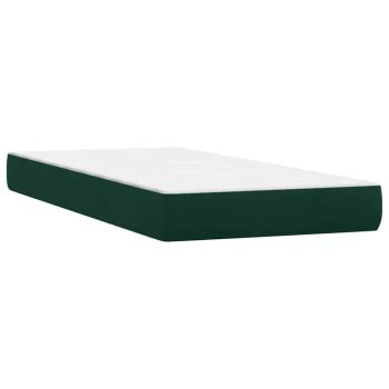 Boxspringbett mit Matratze Dunkelgrün 80x220 cm Samt