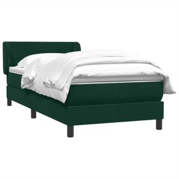 Boxspringbett mit Matratze Dunkelgrün 80x220 cm Samt