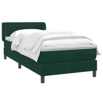 Boxspringbett mit Matratze Dunkelgrün 80x220 cm Samt