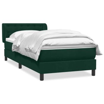 Boxspringbett mit Matratze Dunkelgrün 80x220 cm Samt