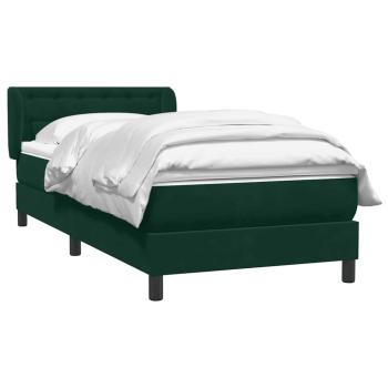 Boxspringbett mit Matratze Dunkelgrün 80x220 cm Samt