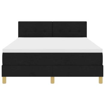 Boxspringbett mit Kissen Schwarz 140 x 190 cm Stoff