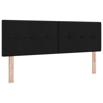 Boxspringbett mit Kopfteil Schwarz 140 x 190 cm Stoff