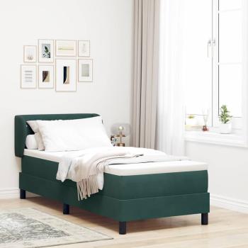 ARDEBO.de - Boxspringbett mit Kopfteil Dunkelgrün 80 x 200 cm Samt