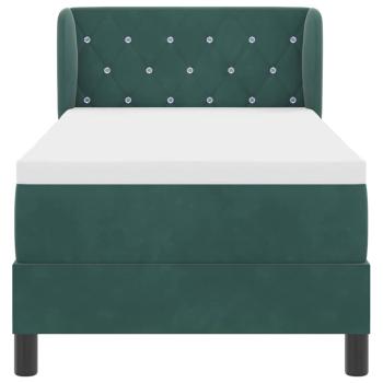 Boxspringbett mit Kopfteil Dunkelgrün 80 x 200 cm Samt
