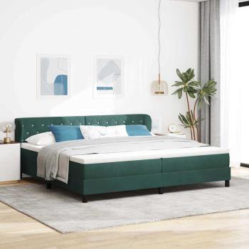 ARDEBO.de - Boxspringbett mit Matratze Dunkelgrün 200 x 200 cm Samt