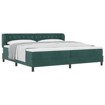 Boxspringbett mit Matratze Dunkelgrün 200 x 200 cm Samt