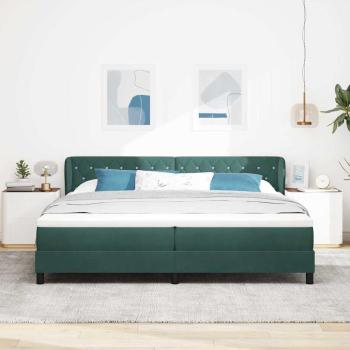 Boxspringbett mit Matratze Dunkelgrün 200 x 200 cm Samt