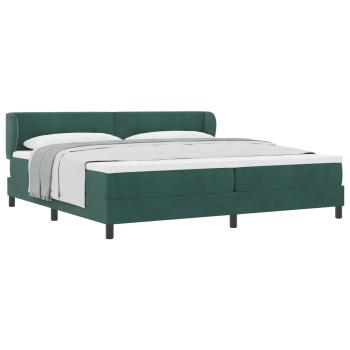 Boxspringbett mit Kopfteil Dunkelgrün 200 x 200 cm Samt