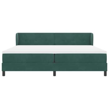 Boxspringbett mit Kopfteil Dunkelgrün 200 x 200 cm Samt